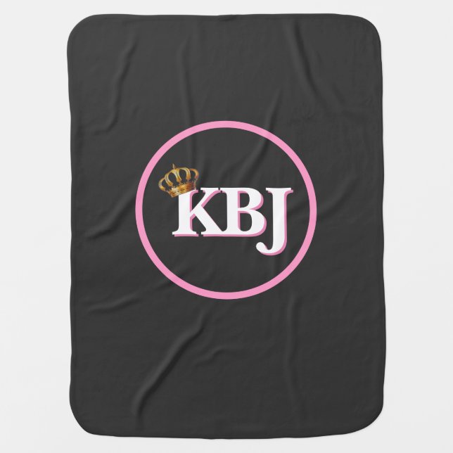 Ketanji Brown Jackson KBJ Monogram Baby Blanket (Front)