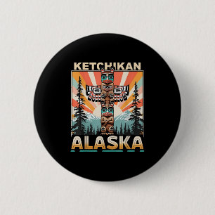 Ketchikan Alaska Native American Indian Totem Le Button