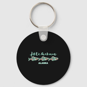 Ketchikan Alaska Native Art Salmon Fishing Capital Keychain