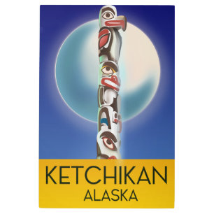 Ketchikan Alaska Totem Pole Travel poster