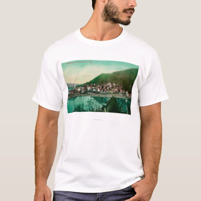Ketchikan, Alaska Town View - First City in T-Shirt (Front)