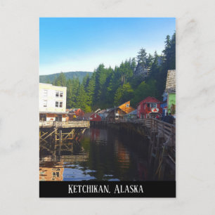 Ketchikan Alaska Town Water Landscape Postcard