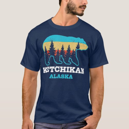 Ketchikan Alaska Vintage Grizzly Bear Nature Souve T_Shirt