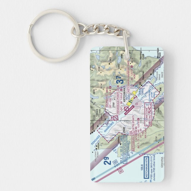 Ketchikan Int. Airport chart / taxi diagram Keychain (Front)
