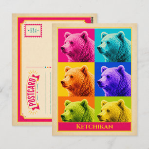 Ketchikan Postcard Alaska Grizzly Bear Vintage