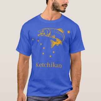 Ketchikan Salmon Alaska State Flag Fishing  T-Shirt