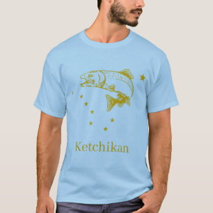 Ketchikan Salmon Alaska State Flag FishingKetchika T-Shirt