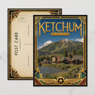 Ketchum Idaho Vintage Art Deco Golden Age Postcard