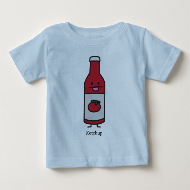 Ketchup Bottle Tomato Sauce Table condiment fancy Baby T-Shirt (Front)