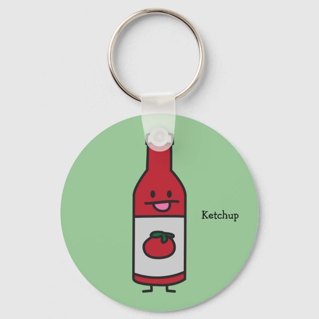 Ketchup Bottle Tomato Sauce Table condiment fancy Keychain (Front)