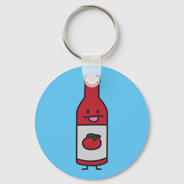 Ketchup Bottle Tomato Sauce Table condiment fancy Keychain (Front)