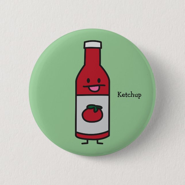 Ketchup Bottle Tomato Sauce Table condiment fancy Pinback Button (Front)