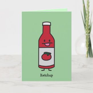 Ketchup Bottle Tomato Sauce Table condiment fancy Thank You Card