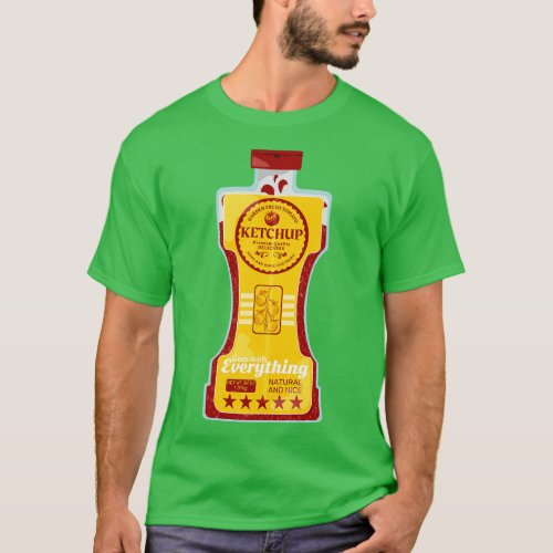 Ketchup Bottle Vector Food Art T_Shirt