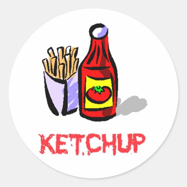 ketchup classic round sticker (Front)