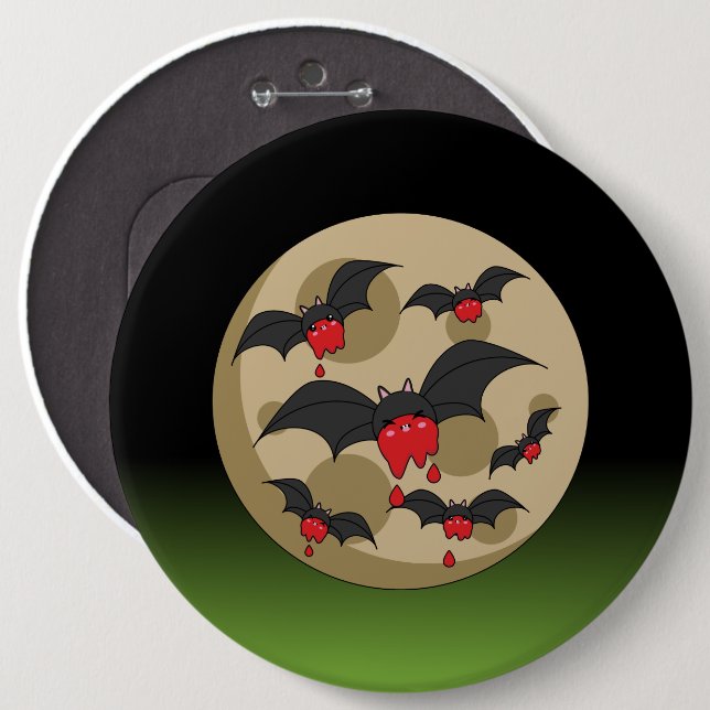 Ketchup Eater Vampire Bats Button (Front & Back)