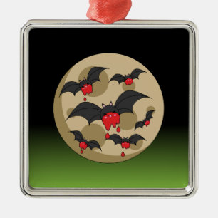Ketchup Eater Vampire Bats Metal Ornament