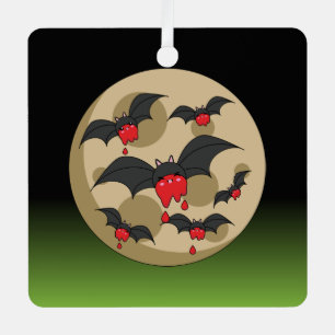 Ketchup Eater Vampire Bats Metal Ornament