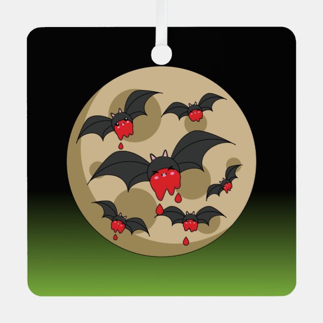 Ketchup Eater Vampire Bats Metal Ornament (Front)