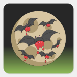 Ketchup Eater Vampire Bats Square Sticker