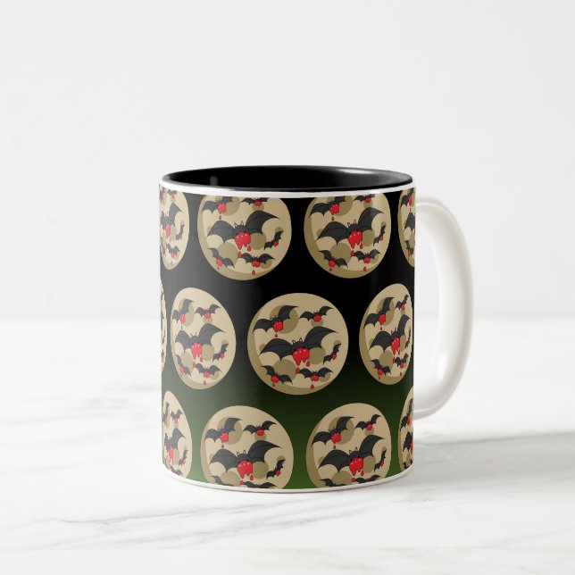 Ketchup Eater Vampire Bats Two-Tone Coffee Mug (Front Right)