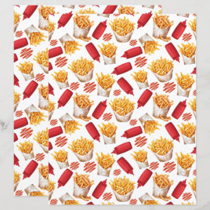 Ketchup & Fries Scrapbook Paper