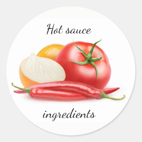 Ketchup ingredients classic round sticker