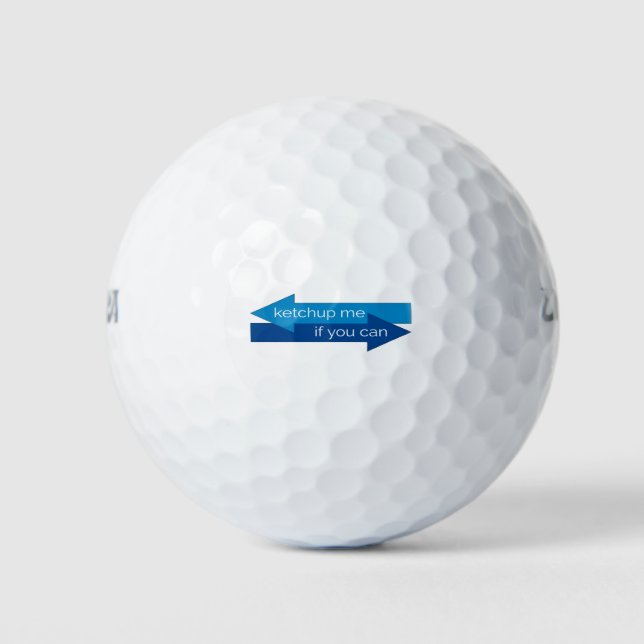 Ketchup me if you can movie pun/joke golf balls (Front)