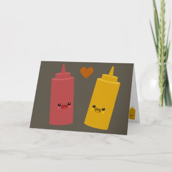 Ketchup & Mustard Friends Card by Middlemind at Zazzle