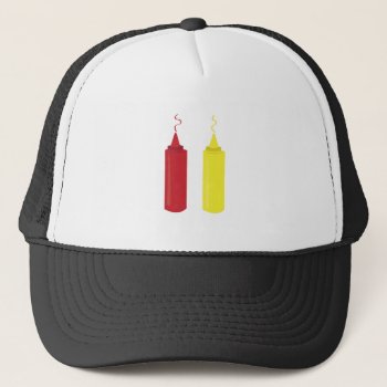 Ketchup Mustard Trucker Hat by Windmilldesigns at Zazzle