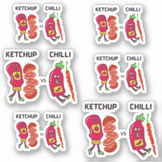 Ketchup vs Chilli  Sticker