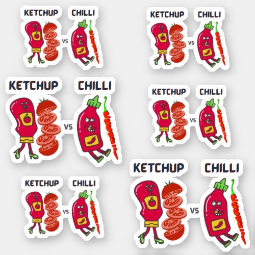 Ketchup vs Chilli  Sticker