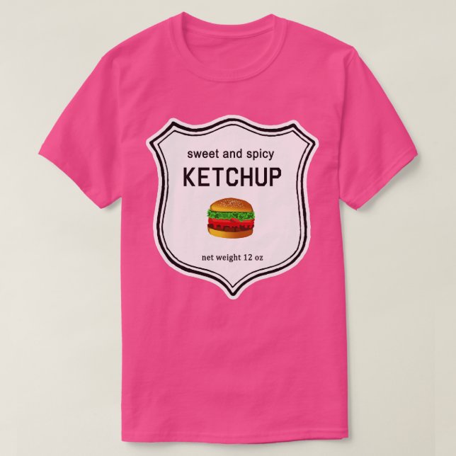 KETCHUP with Hamburger Halloween Costume T-Shirt (Design Front)