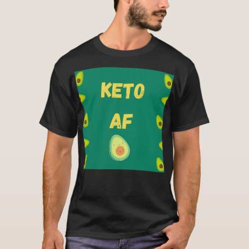 Keto AF Green Cute Funny Ketogenic Food Diet Shirt