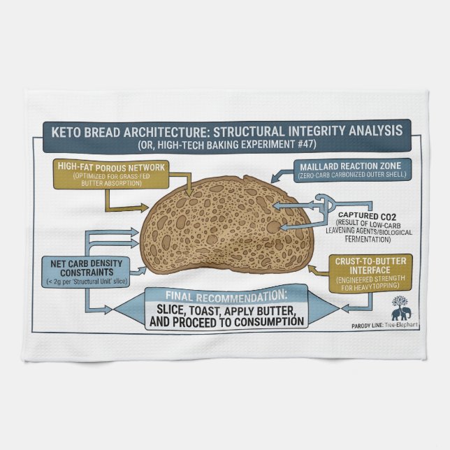 Keto Bread Schematic: Kitchen Towel (Horizontal)