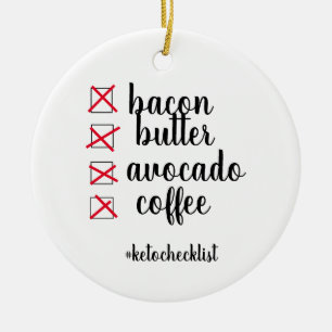 Keto Checklist Ceramic Ornament