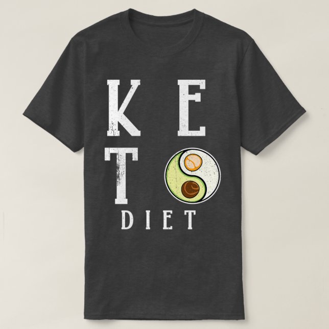 Keto diet avocado egg ying yang T-Shirt (Design Front)