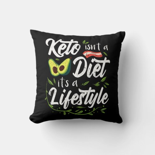 Keto Diet Gift Ideas Ketones Bacon Healthy Men Throw Pillow