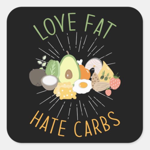 Keto Diet Low Carb Square Sticker