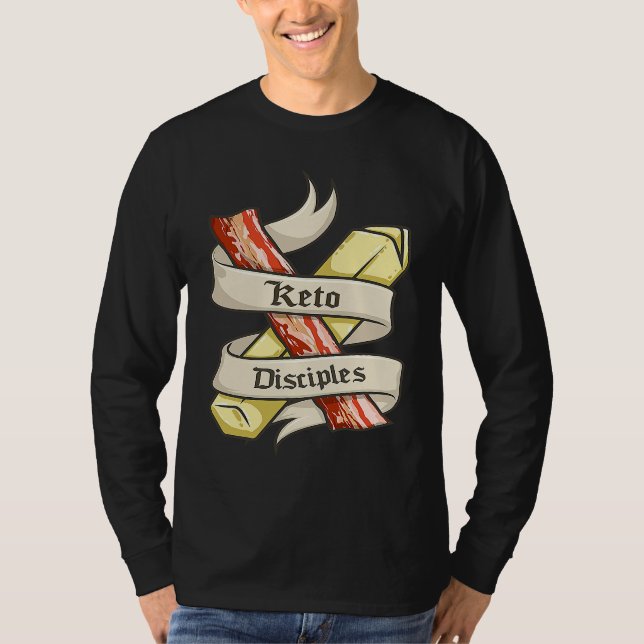 Keto Disciples Bacon Butter  Retro Keto Diet Match T-Shirt (Front)