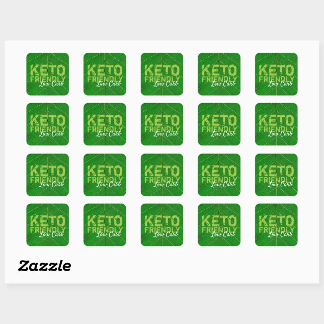 Keto Friendly Low Carb Square Sticker (Sheet)