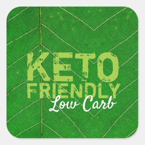 Keto Friendly Low Carb Square Sticker