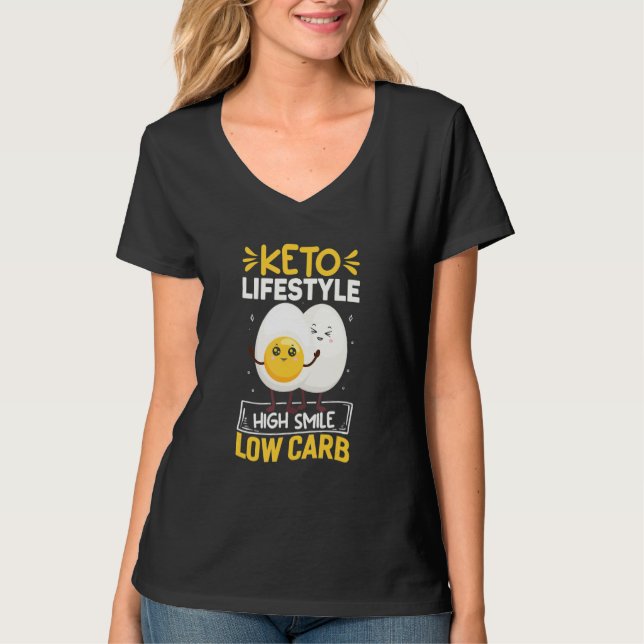 Keto Lifestyle High Smile, Funny Ketodiet Costume  T-Shirt (Front)
