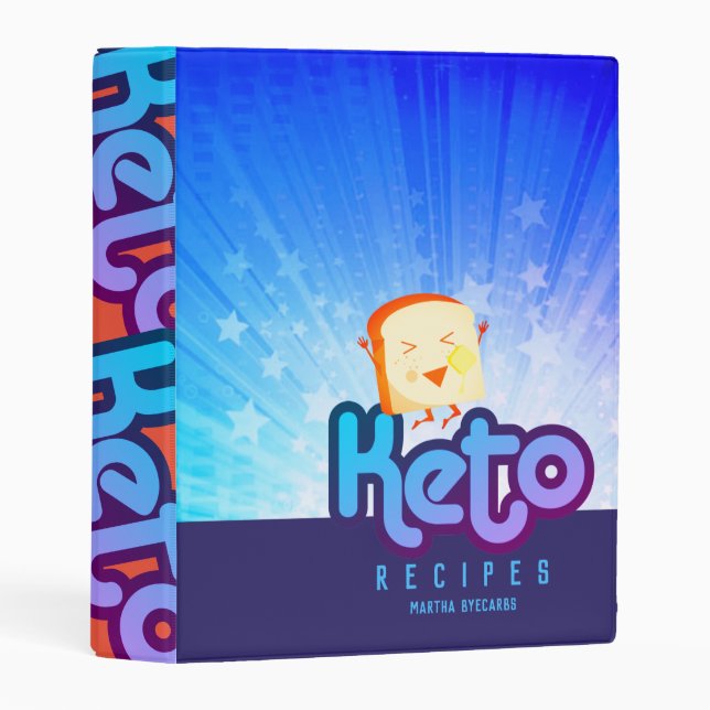 Keto low carb personalized cookbook recipe mini bi binder (Front/Spine)