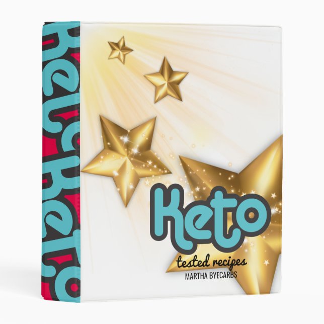 Keto low carb personalized cookbook recipe mini binder (Front/Spine)