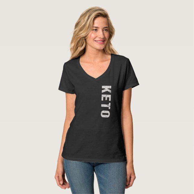 Keto T-Shirt Long Keto Lettering Keto Shirt (Front Full)