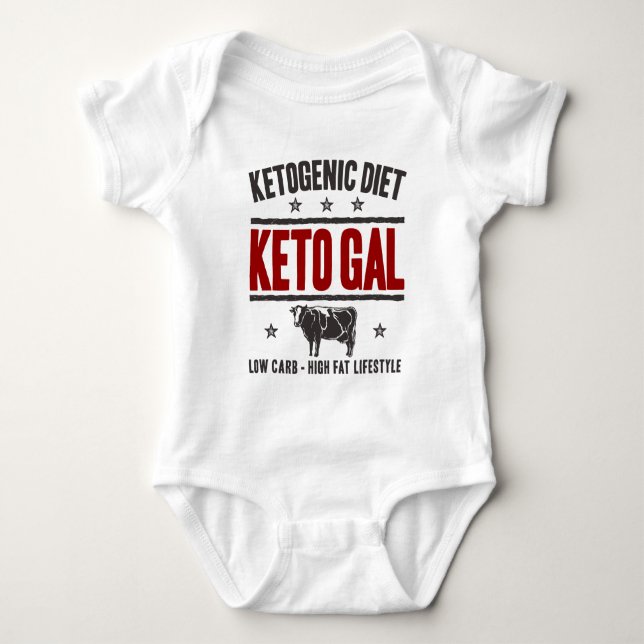 KETOGENIC DIET: Keto Gal - Carb Free Life, Red Cow T-Shirt (Front)