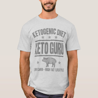 KETOGENIC DIET: Keto Guru Cut Out Sugar, Gray Pig T-Shirt