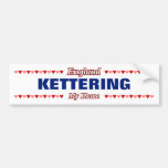 [ Thumbnail: Kettering - My Home - England; Red & Pink Hearts Bumper Sticker ]