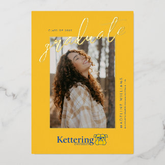 Kettering University Graduation Foil Invitation